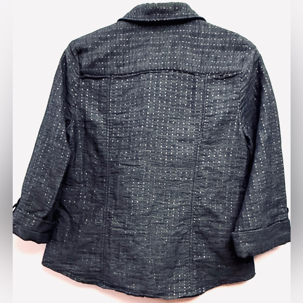 Anne Klein Dark Blue Patterned Jacket - image 9